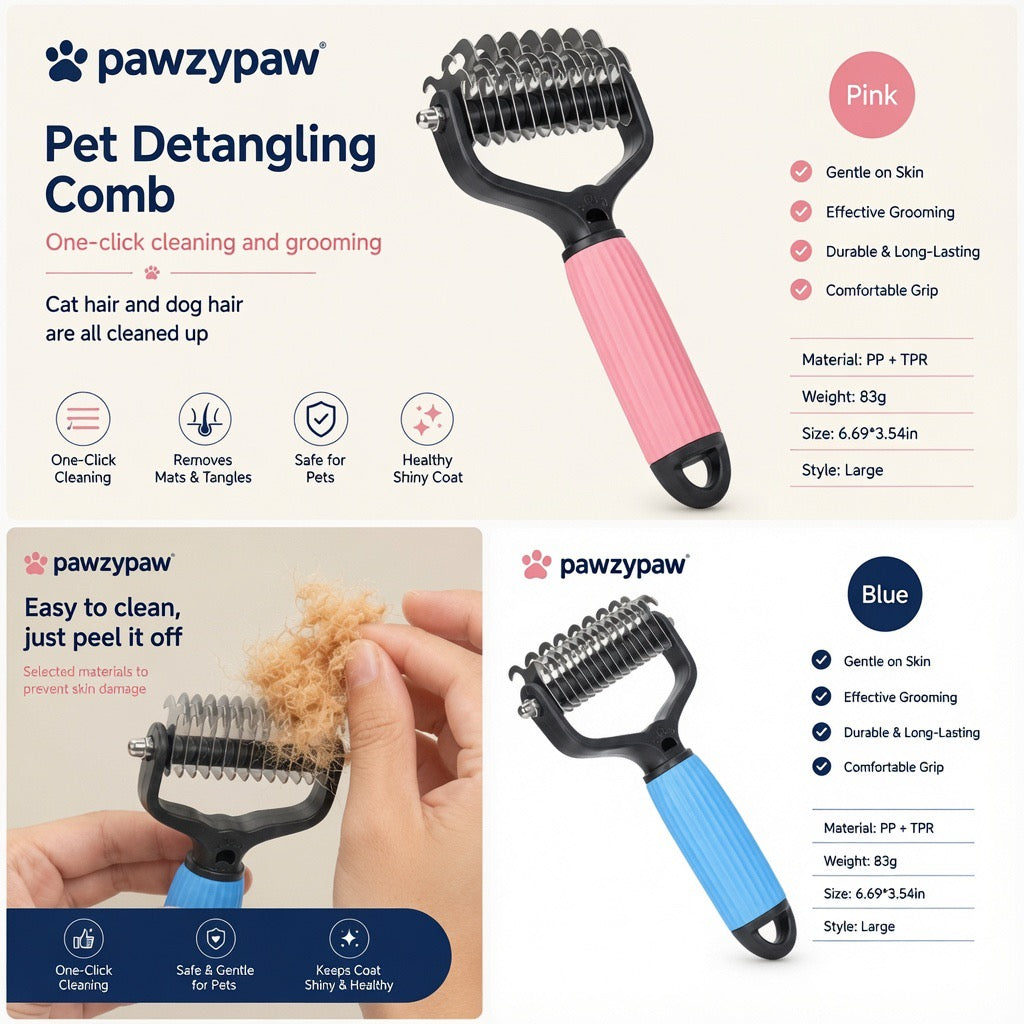 Pawzypaw Deshedding & Detangling Comb